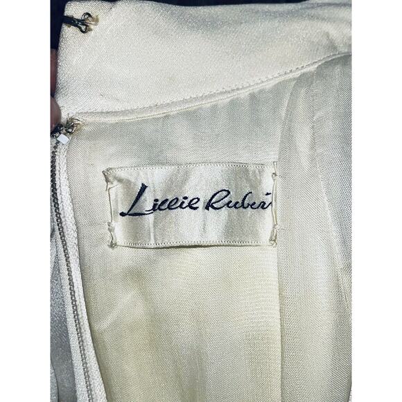 Lillie Rubin 1960s Beaded Ivory White Cream Dress Wedding Bridal Madmen Party - Picture 7 of 14